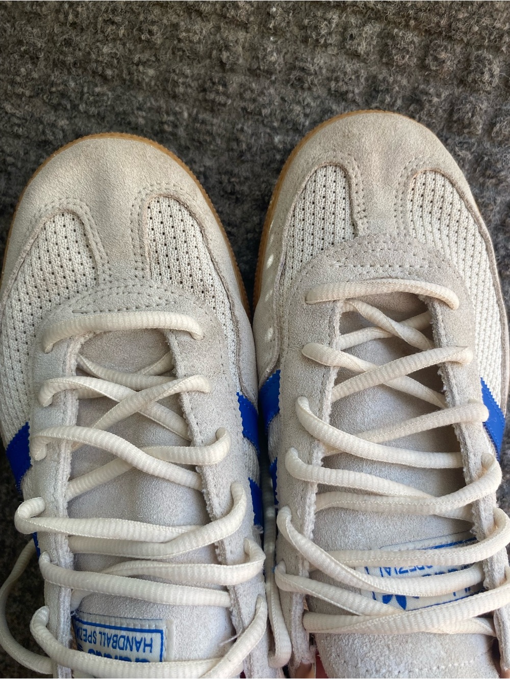 adidas Handball Spezial Men’s Sneakers Cream white/blue/sandstone - Picture 7 of 14